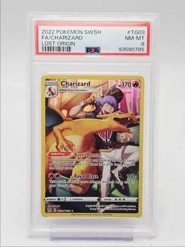 CHARIZARD 2022 POKEMON LOST ORIGIN TRAINER RARE HOLO TG03/TG30 PSA 8 Q5677
