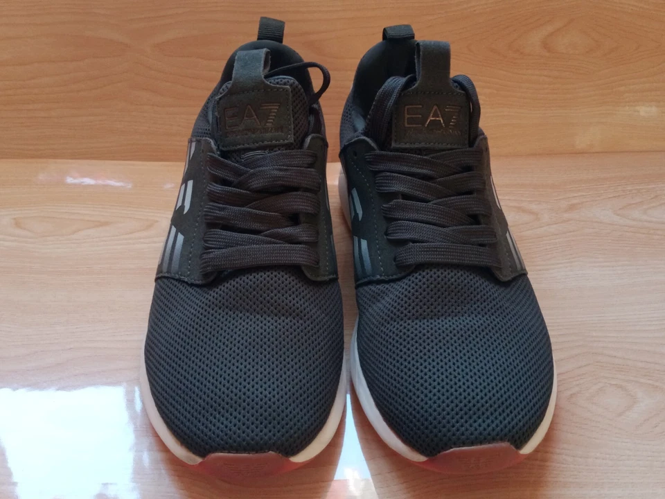 Tênis de corrida EA7 EMPORIO ARMANI verde floresta malha X8X023XCC05 tamanho EUA 5.5 - Imagem 3 de 4