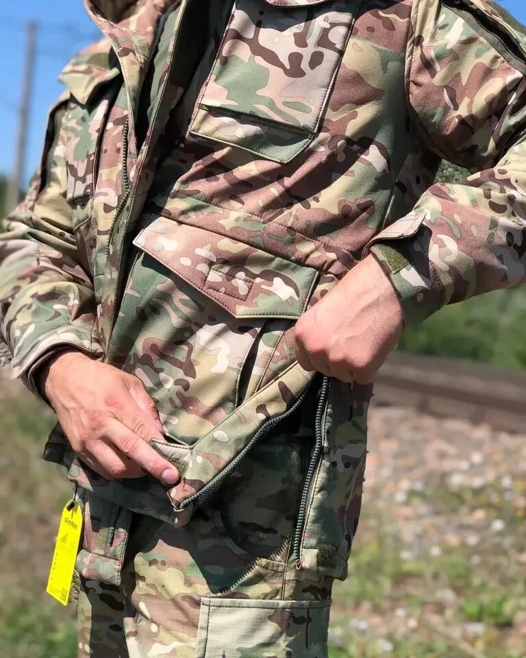 Men's Tactical Multicam Parka Jacket Softshell Slimtex Size 46 - Image 3 of 4