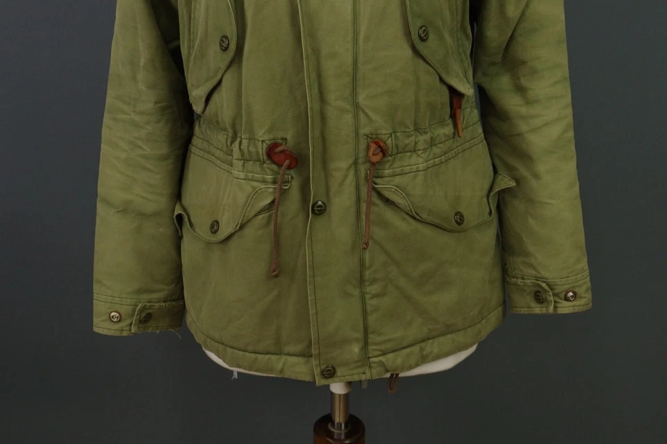 Filson Garment Khaki Outdor Multipockets Wool Parka Trench Coat Jacket Size 8 - Image 3 of 4