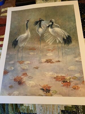 Lena Liu Autumn Trio Cranes #1 signed limited edition gicl ee (157)