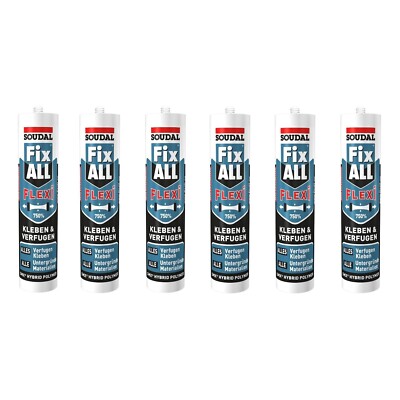 6x Soudal Fix All Flexi Classic Universalkleber Alleskleber Dichtstoff 290 ml