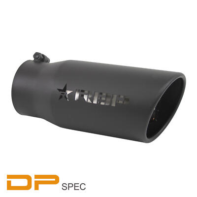 UNIVERSAL RBP 4'' INLET 5'' OULET DIESEL TRUCK TAILPIPE BLACK EXHAUST MUFFLER TIP