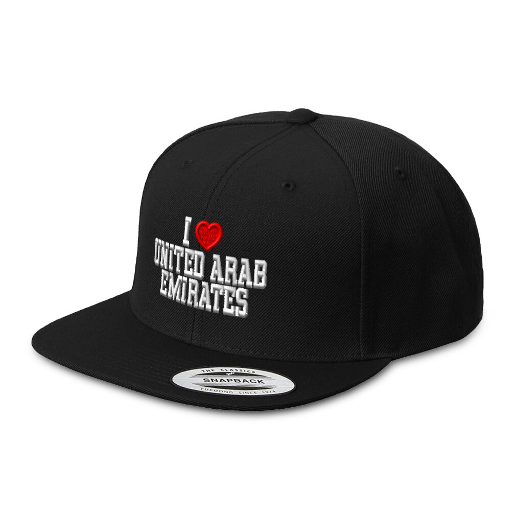 Love UAE Snapback Hat - Unisex Flat Bill Baseball Cap