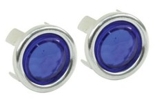 Empi Tail Light Blue Dots W Chrome Ring For Vw Hot Rods Set Of 2