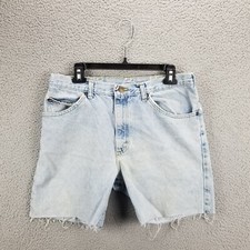 Lee Women Cut Off Denim Shorts 31X6 Mid Rise Raw Hem Distressed Light Wash VTG
