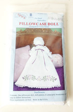 Stamped Pillowcase Plain Doll Starflowers Flower Floral Design New in Package