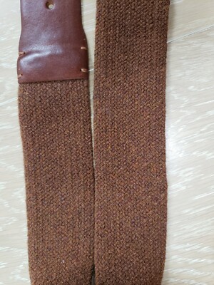 Vintage Rene Lezard Women\'s Cotton Leather Wide Buckle Belt Brown Medium 80 CM Vintage Rene Lezard Women main image 2