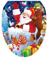 Toilet Tattoos Tt-x610-o Santa Up On A Roof Decorative Applique For Toilet Lid, on sale Toilet Tattoos Tt-x610-o Santa Up On A Roof Decorative Applique For Toilet Lid, on sale