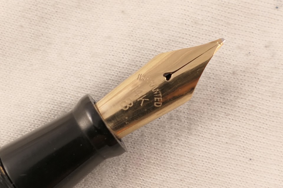 FLEXIBLE NIB! VINTAGE HUGE BROWN MARBLE FLAT TOP DIAMOND POINT