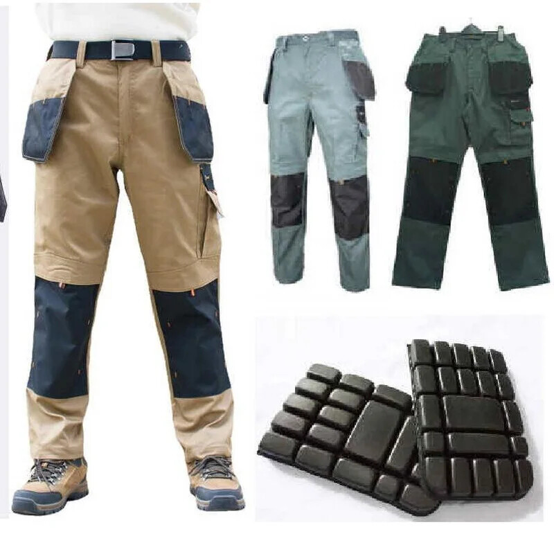 Men Multi-Pocket Cargo Pants Work Pants Wear-Resistant Pants Worker's Trousers
