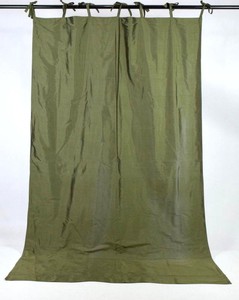 Pottery Barn Green Raw Silk Satin Curtain Panel Lined Window
