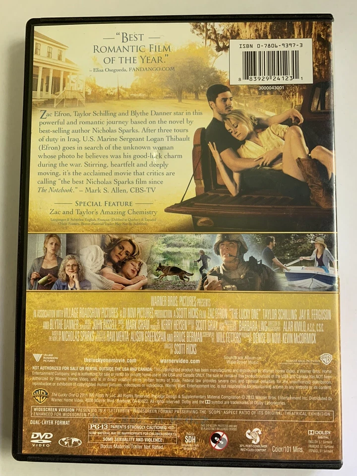 The Lucky One (DVD, 2012) Zac Efron & Taylor Schilling Foto 2 de 2