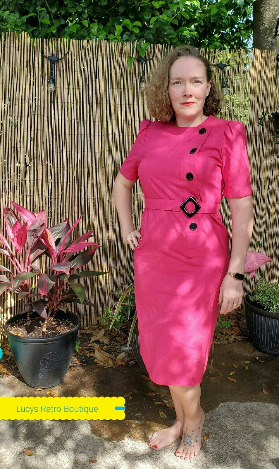Vintage Pink Leslie Fay Dress Size 10 Rockabilly … - image 1