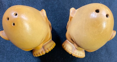 Japan Billiken Brings You Luck Salt & Pepper Shakers Cone Head Halloween Budha - Picture 8 of 9