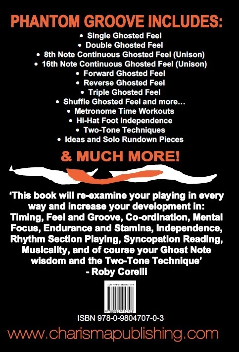 PHANTOM GROOVE - Ghosted Notes - Drum Study Book - Drum Kit - by Roby Corelli - Image 2 of 4