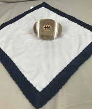 Carters Navy Blue Brown Football Security Blanket Lovey Kids Line 2011 Carter s
