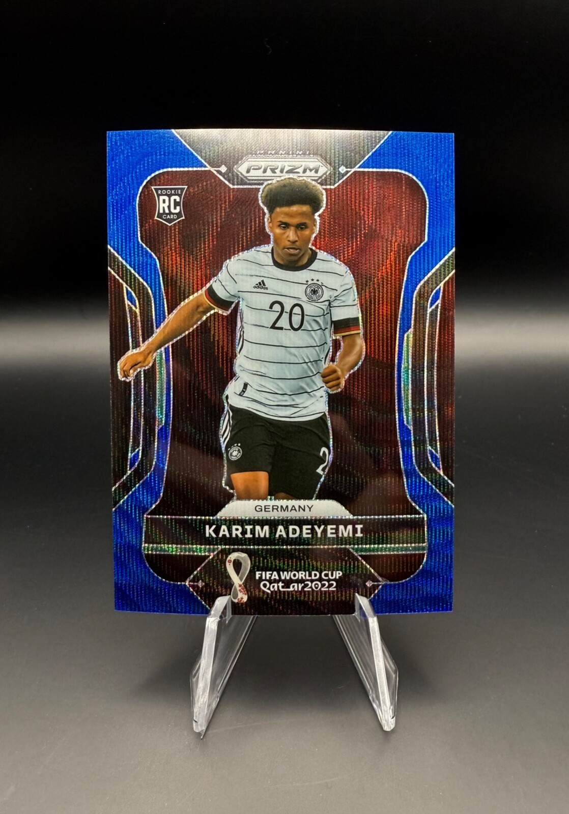 Karim Adeyemi 2022 Panini Prizm FIFA World Cup #111 - BLUE WAVE RC /199 Rookie!