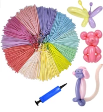 Holiday Long Twist Balloons with Hand Pump – DIY Balloon Animal Kit – 80 PCS