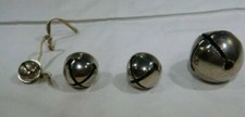 Vintage Round Sleigh Jingle Bells Christmas Ornaments Decor Lot of 4 SN