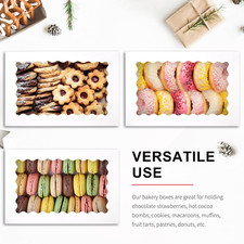 30 PCS Bakery Boxes with Window, 12 X 8 X 2.5 Inches Pastry Boxes Auto-Popup ...