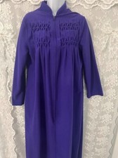 Vintage Kayser House Coat womens M Long Robe Purple Nightgown Cottagecore