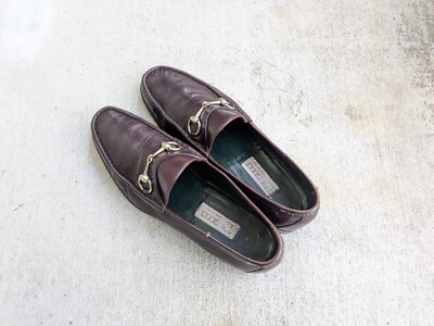 Vintage Gucci Horsebit Loafers Burgundy Leather Men 11  display picture 2