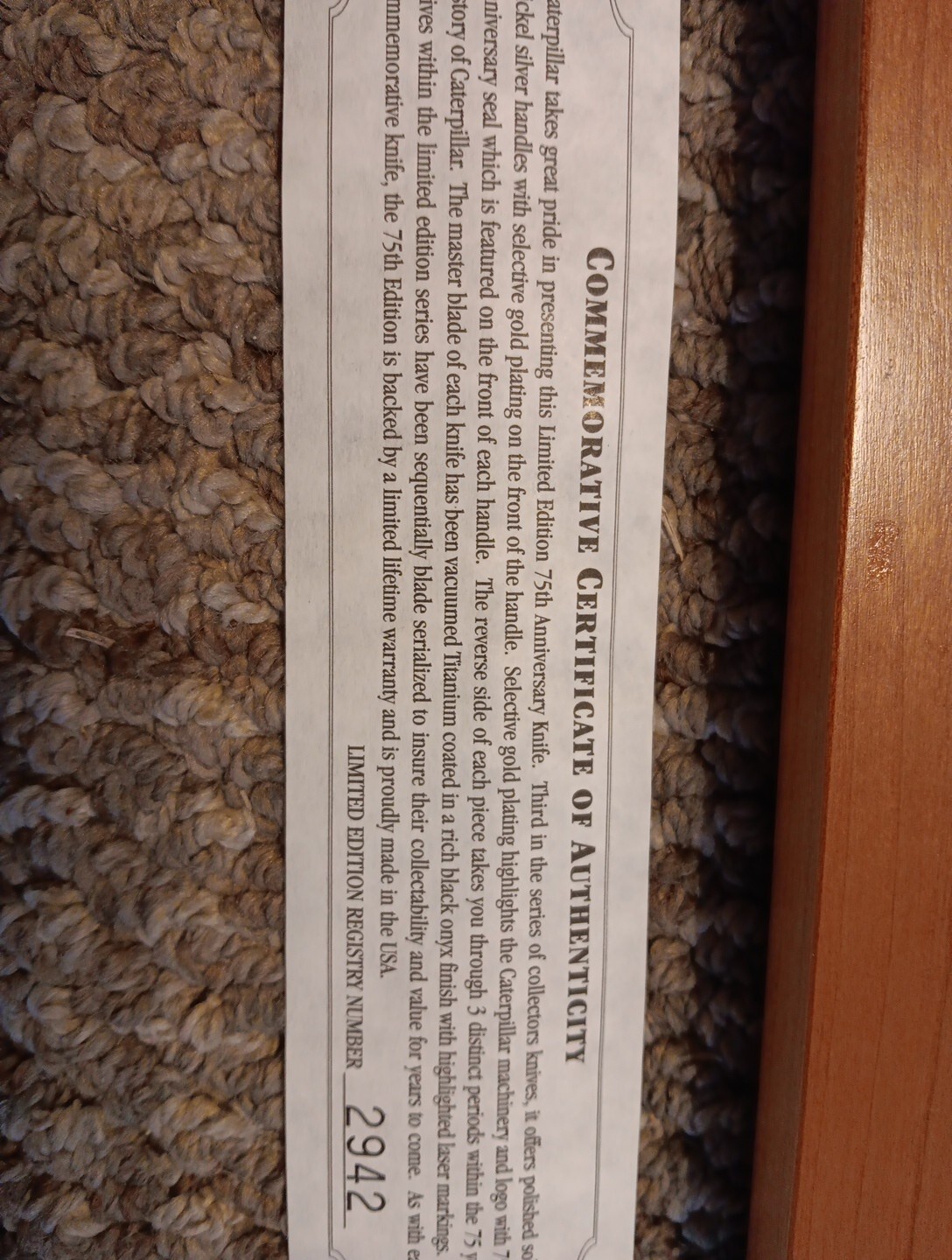 Caterpillar 75th Anniversary Knife eBay