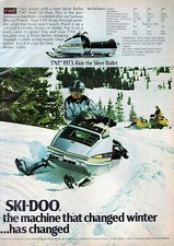 1973 Ski-Doo T'NT Snowmobile Original Color Print Ad