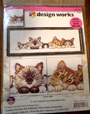 SU25 NEW DESIGN WORKS "CURIOUS KITTENS" JAS-047 2702 COUNTED CROSS STITCH KIT
