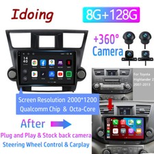 For 2008-2013 Toyota Highlander Apple Carplay Car Radio Android12 GPS JBL BT