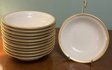 Set of 12 Noritake Viceroy 5 5/8" Sauce Fruit Berry Dessert Bowls Ivory Gold Rim