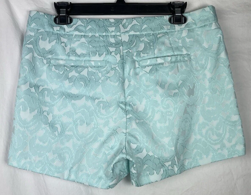 Jennifer Lopez-JLO-Pantalones Cortos Chinos-Estampado Floral-Turquesa-Talla 8-Bolsillos-ENVÍO GRATUITO Foto 2 de 4