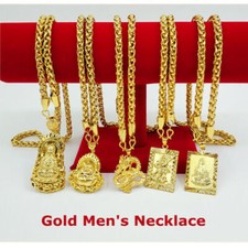 Dragon Style Yellow Gold Necklace 22K 24K Thai Baht Plated Gold Men's Jewelry