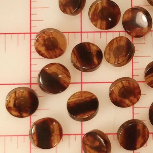 10 Vintage Tortoise Shell Effect Plastic Shank Buttons 5/8" Italy Well Made - Image 3 of 4
