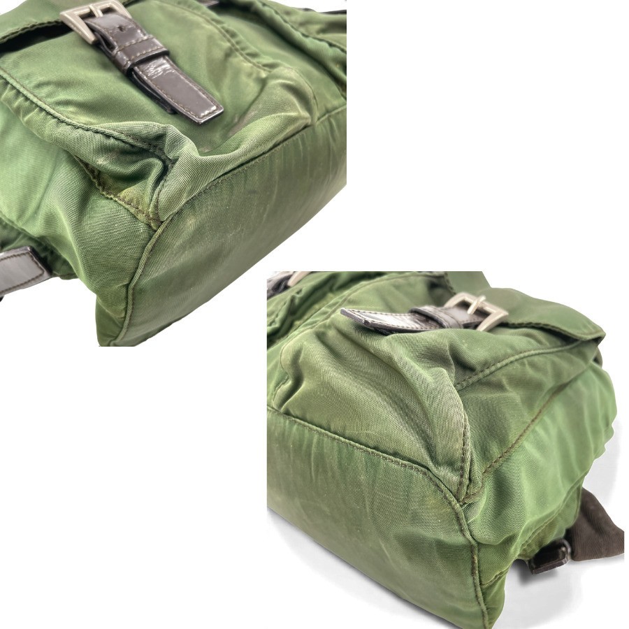 PRADA Tessuto Nylon Backpack Khaki Triangle Logo Ladies Men s from japan thumbnail 9