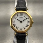 Seiko Watch Women 22mm White Dial Gold Tone Hexagon 1400-5261 Vintage New Batt