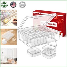 Transparent Bead Storage Box with 30 Inner Containers for Craft Organization