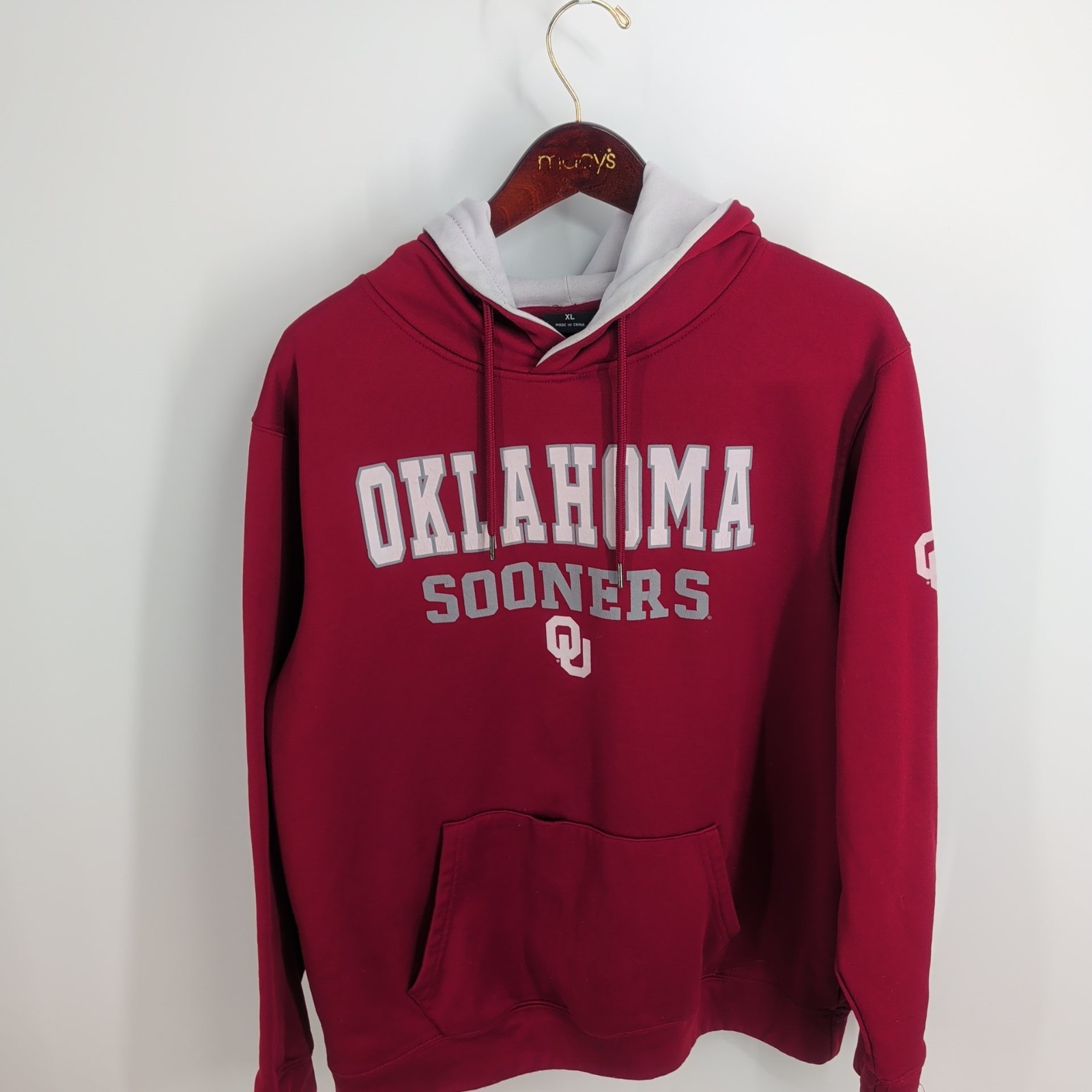 Colosseum Crimson Oklahoma Sooners Double Arch Mens Red Pullover Hoodie Size XL