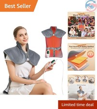 Electric Heating Pad for Neck Back Shoulder Pain Relief, 25"x37" Large Full B...