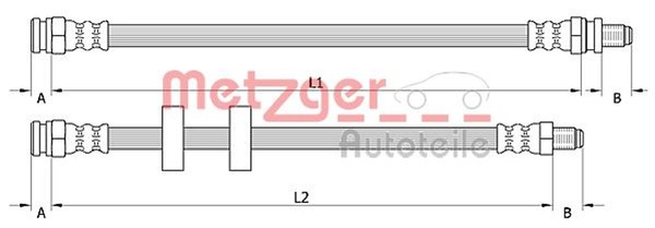 Metzger Autoteile Bremsschlauch 4110995 FüR Smart Fortwo Roadster 450 452 330-image