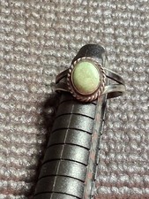 Southwestern Sterling Silver Twist Turquoise Size 6 Ring VINTAGE
