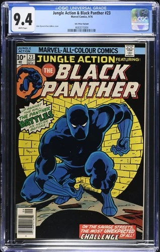 JUNGLE ACTION & BLACK PANTHER #23 UK Price Variant CGC 9.4 1976 *Highest Graded*