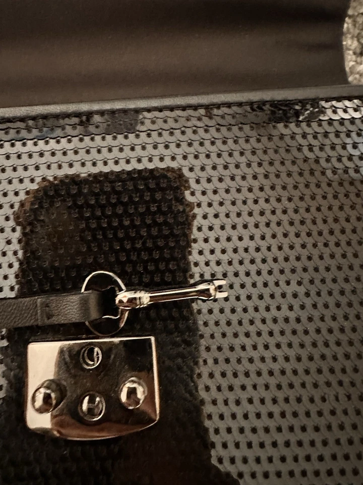 MOSCHINO Black Sequin Evening Clutch Bag Cheap And Chic - Image 3 of 4