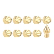 10Pcs M6x0.6mm 3D Printer Nozzle Brass Nozzles Extruder for MK8 3D Printer