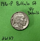 1916-P Buffalo 🦬 Indian Head Nickel 5c Cent Piece Vg Very Good Details