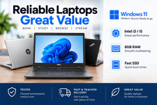 Cheap Laptop Windows 11 Intel i3/i5 8GB RAM SSD WiFi Webcam UK Charger