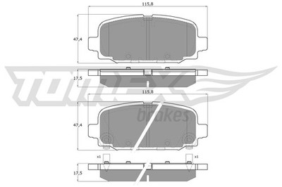 Bremsbelagsatz Scheibenbremse TOMEX Brakes TX 19-79 für FIAT TIPO 357SXN1A JEEP
