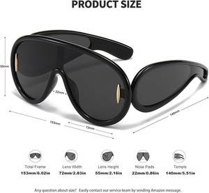 Trendy Wave Mask Sunglasses Men Women Oversized Futuristic Shield Sun Glasses
