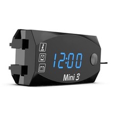 3 in 1 Car Digital Clock Voltmeter Thermometer 12V Waterproof Battery Blue